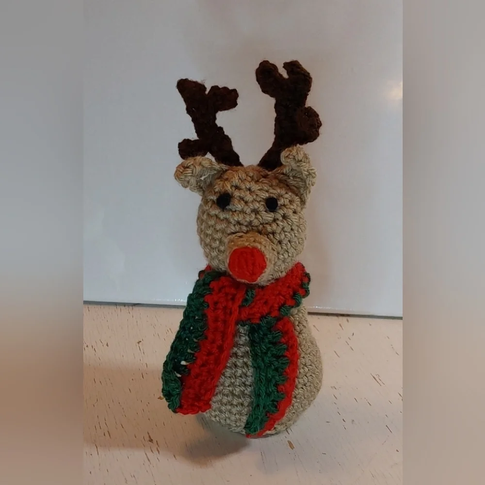 Cute Christmas Reindeer Ahead! Handmade by me! Holiday Decoration Unique Gift